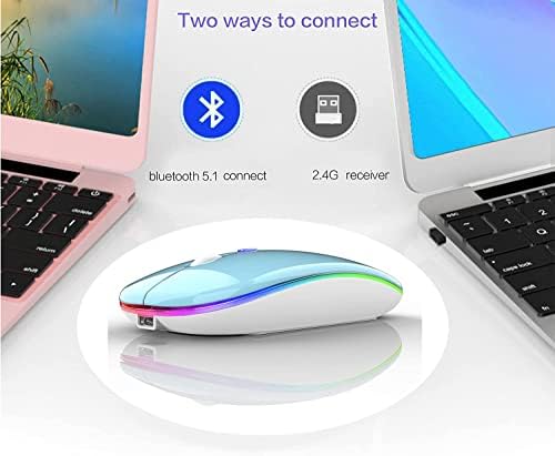 Sleek Bluetooth Wireless Mouse for Mac, Windows & i Pad – Ergonomic Design, High-Precision Navigation, Rechargeable & Dual-Mode Compatibility (Gray & Black) – Elevate Your Productivity with Clutter-Free Connectivity