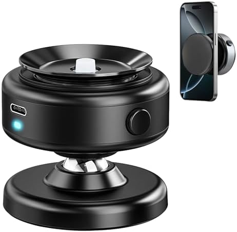 Revolutionize Your Car Experience with the 360° Adjustable Anti-Shake Electric Suction Cup Phone Mount – Perfect for Mag Safe i Phone 16, 16 Pro Max, 15, 14, and 13 – Hands-Free Vlogging and Travel Essential with Superior Stability and Magnetic Grip