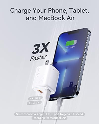 VOLTME 30 W USB C Dual-Port Fast Charger Block – Compact Foldable Wall Adapter for i Phone 14/13/12/11 Pro Max, Samsung, i Pad Pro, Pixel, Mac Book Air – Ultimate Travel Charger with Enhanced Compatibility and Speed