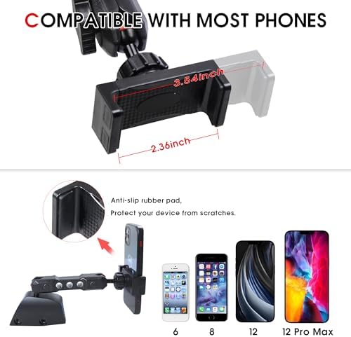 BESTAOO Premium Adjustable Dash Phone Mount for 2021-2025 Ford Bronco – Essential Driver-Side Cell Phone Holder for Effortless Navigation & Communication – Superior Stability with Universal Smartphone Compatibility