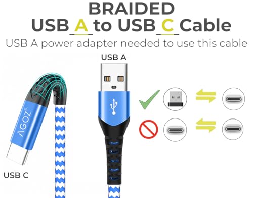 10 ft Braided USB C Fast Charger Cable – 3 Pack for i Phone 15 Pro Max, i Phone 15 Pro, i Phone 16 Plus, i Pad Pro 12.9″ & 11″ – Durable & Stylish Blue Charging Solution for Rapid Power Delivery and Data Transfer