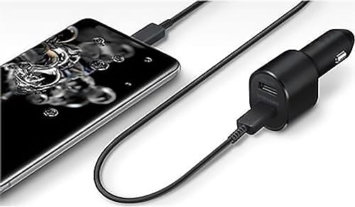 Samsung Super Fast Dual Port Car Charger – 45 W USB-C & 15 W USB-A Fast Charging Adapter for Smartphones & Tablets – Sleek Black Design for Ultimate On-the-Go Power – EP-L5300 XBEGWW – Ideal for Busy Professionals and Tech Enthusiasts