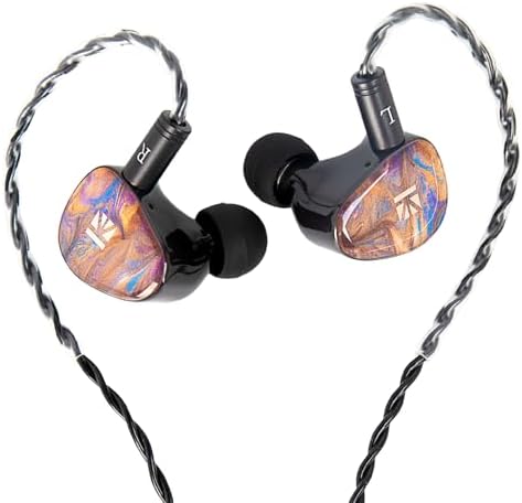 KBEAR KB02 Vibrant Resin Bone Conduction Earbuds – High-Performance In-Ear Monitors for Musicians, Ergonomically Designed with Dynamic Driver Technology, 2 Pin 4 N OFC Cable, and 3.5 mm Compatibility for Superior Sound Clarity and Extended Comfort