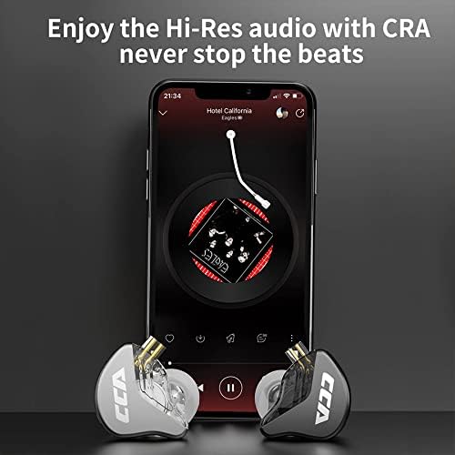 Premium CCA CRA In-Ear Monitor Earphones – Ultra-Thin Dynamic Driver for Superior Clarity & Deep Bass, Tangle-Free Removable Cord with Mic for Seamless Calls, Ergonomic Design for Extended Comfort & Compatibility Across Devices