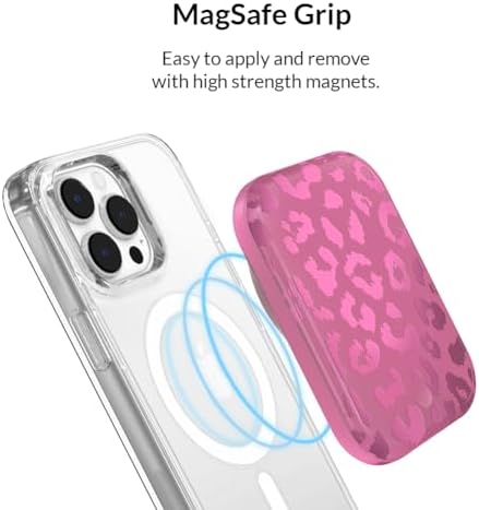 Stylish Hot Pink Leopard VELVET CAVIAR Magnetic Power Bank – Mag Safe Compatible Slim Charger for i Phone 12, 13, 14, 15 – Fast 5000 m Ah Portable Battery Pack with USB-C for Effortless Charging on the Go