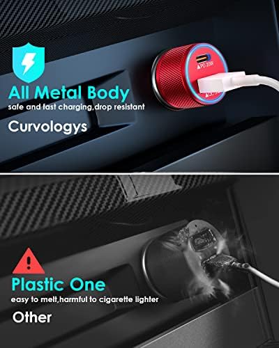 i Phone 14 Dual Port Fast USB C Car Charger | Apple MFi Certified 38 W Quick Charge Adapter with 2 Lightning Cables | Sleek Metal Design for Optimal Durability and Compatibility with i Phone 14, 13 Pro Max, Mini, 12, 11 & Air Pods | Reliable On-the-Go Power Solution for Busy Lifestyles