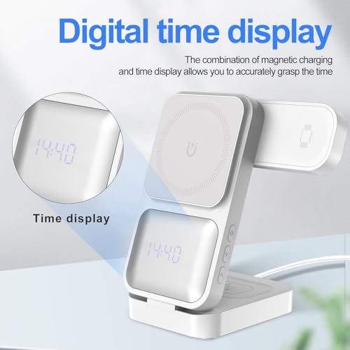 3-in-1 Wireless Charging Dock for Apple Watch, i Phone, and Air Pods – Fast, Efficient Multi-Device Charger Station for Enhanced Compatibility (Black)