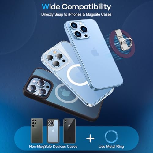 Enhance Your Mobile Experience with the Blue Magnetic Phone Ring Holder for Mag Safe – Premium Ergonomic Grip and Versatile Stand for i Phones and Smart Devices – Stylish, Durable, and Easy-to-Clean Accessory for Everyday Use and Hands-Free Convenience