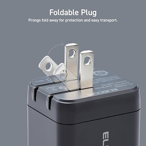 ELECOM 65 W Ga N II USB-C Wall Charger Block – Ultra-Fast Laptop Power Adapter for Mac Book Air, i Pad, i Phone, and More – Compact Single Port Design for Maximum Efficiency and Universal Compatibility – Perfect for On-the-Go Charging Solutions