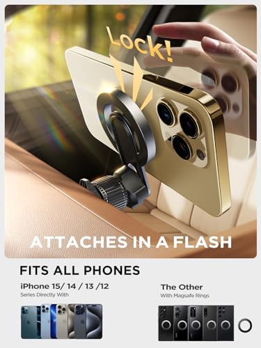 Maximize Your Driving Efficiency with the i Phone Mag Safe Car Vent Mount: Unmatched Stability, 360° Rotation, and Universal Compatibility for Effortless Navigation and Enhanced Safety