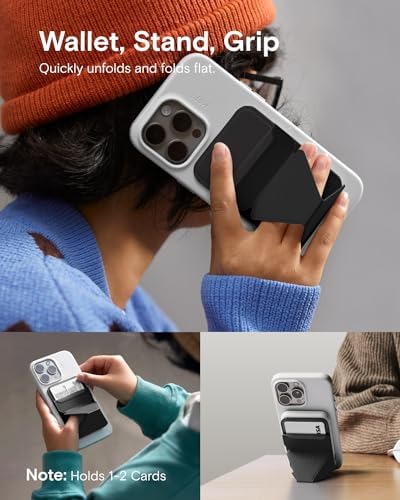 MOFT MagSafe Wallet for iPhone 16/15/14/13/12 Series, Strong Magnetic Phone Card Holder Fit 2 Cards & 3 Viewing Angles & Stain-Resistant Vegan Leather Phone Stand, Windy Blue – Enhanced Compatibility and Speed