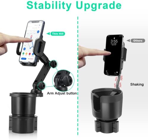 Revolutionary THIS HILL 2-in-1 Cup Holder & Smartphone Mount – 360° Rotating Design with Adjustable Base for Secure Fit in Any Car – Compatible with All i Phone Models and Smartphones for Seamless Navigation and Hands-Free Use
