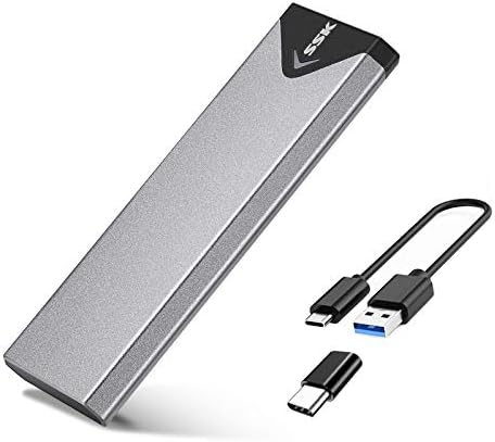 Transform Your Data Storage with the SSK Aluminum USB 3.2 Gen 1 M.2 SATA SSD Enclosure Adapter – High-Speed External Reader for NGFF M.2 Solid State Drives, Durable and Lightweight Design for Optimal Heat Dissipation, Plug-and-Play Convenience, Perfect for Efficient Backup and File Transfers