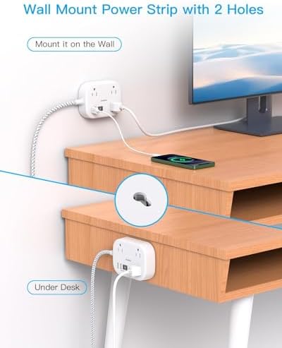 One Beat Cruise Essentials 2025 – Compact Power Strip with 3 AC Outlets and 4 USB Ports (2 USB-C), Ideal for Travel, Dorms, and Cruises – 3 ft Flat Plug Extension Cord, Non-Surge Protector, ETL Certified for Safety and Compatibility