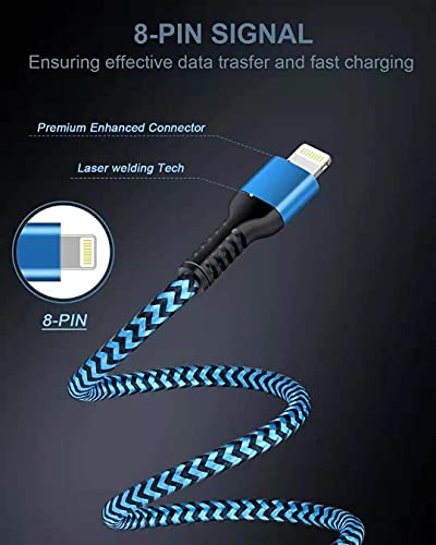 10 ft Braided USB Type C to Lightning Fast Charging Cable – MFi Certified Power Delivery Cord for i Phone 14/14 Pro Max/13/13 Pro/12/12 Mini/11/11 Pro/XR/XS – 4 Pack for Enhanced Flexibility and Convenience