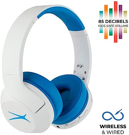 Altec Lansing Kid-Safe Wireless Headphones – Active Noise Cancellation for Children Aged 7+, 85 d B Volume Limiting, 15-Hour Battery Life, Ergonomic Foldable Design for Ultimate Comfort and Safety in Music, Movies, and Gaming