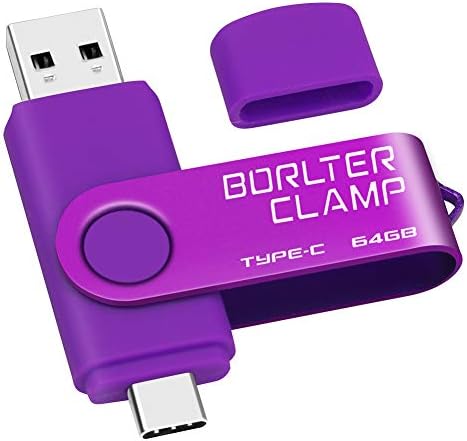 128 GB USB Type-C Flash Drive by Borlter Clamp – Dual Port Memory Stick for Fast Data Transfer with USB 3.0 Compatibility for Android Smartphones, Tablets, and Computers – Perfect for Samsung Galaxy S10/S9/Note 9, LG, and Huawei Devices – Reliable Storage Solution for Photos, Videos, and Documents