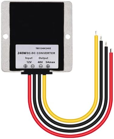 High-Efficiency DC/DC Voltage Booster – Transform 12 V to 48 V for Automotive and Marine Use, 5 A 240 W Power Supply Module, Compact Voltage Regulator with Overcurrent Protection for Enhanced Electrical Systems in Cars, Boats, and Trucks