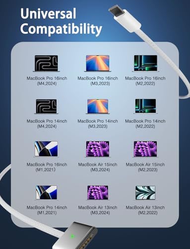 Ultra-Lightweight 70 W Magnetic Charger for Mac Book Air & Pro (2021-2025) – Fast, Safe Power Adapter with Advanced Mag3 Cable – Compact & Portable Design for On-the-Go Charging – 6.6 FT Cable for Optimal Flexibility – Unmatched Compatibility for 13″ & 15″ Models – Reliable 24/7 Customer Support & Exceptional Value