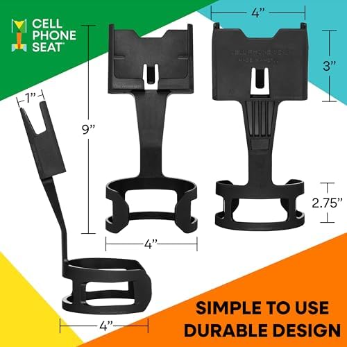 Universal Cup Holder Phone Mount for Cars & Trucks – Hands-Free Convenience, Fits All Phone Sizes & Cases, Made in USA, 2-Pack Black – Ideal for Navigation and Charging Access