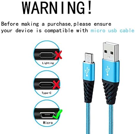 Bynccea 10 FT Nylon Braided Micro USB Charging Cable – 4-Pack Fast Charge Cord for Samsung Galaxy S6, S7 Edge, J3, J7, LG, HTC, Motorola, Sony, Xbox One, PS4 – Durable and Flexible Power Solution for Enhanced Device Compatibility