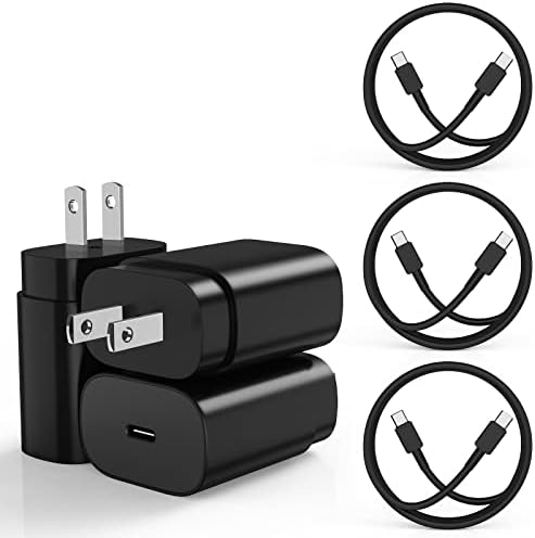 Ultra-Fast 25 W PD Type C Charger Duo with 6 ft USB-C Cables – Essential Charging Set for Android Galaxy S25, S24, S23, S22, S21, Note Series – Compact Design, Enhanced Safety Features, Ideal for Home & Travel
