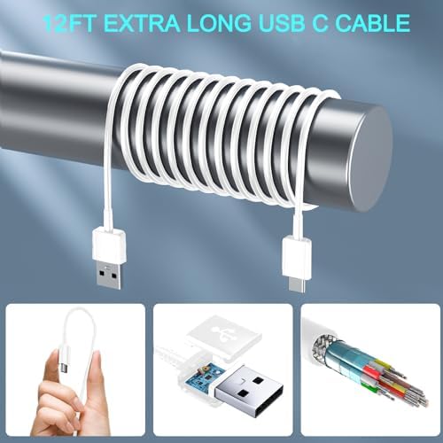 Ultra-Fast Charging 12 FT USB C Cable for Samsung Galaxy – Dual Pack Type C Charger Cord for S10/S9/S8/S23/S21 Ultra/Note Series – Enhanced Durability and Flexibility for Efficient Power Delivery