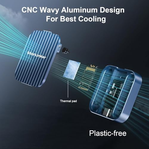 Ultra-Fast M.2 NVME & SATA SSD Enclosure – 10 Gbps USB 3.2 Gen2 USB-C Connector for High-Speed Data Transfer, Compatible with M Key & B+M Key SSDs (2280/2230/2242/2260) – Portable, Plug-and-Play Design for Effortless File Management and Enhanced Performance