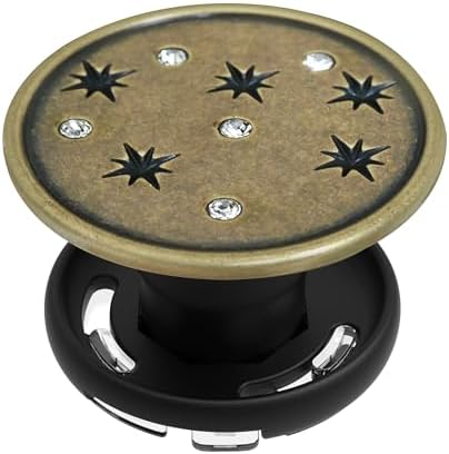 Vintage Gold One-Touch Phone Grip with Expanding Kickstand – Effortless Hands-Free Viewing, Comfortable Hold, and Wireless Charging Compatibility for Stylish Active Lifestyles – Secure Attachment and Enhanced Smartphone Usability