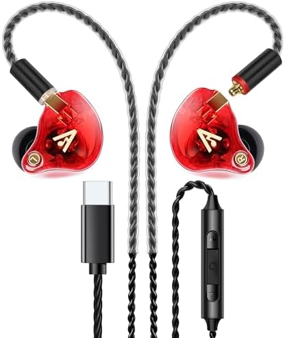 Unleash Exceptional Sound Quality with Vibes 202 MC USB-C Wired Earbuds: Premium Hi-Fi Audio, Advanced Noise Isolation, Ergonomic Comfort for i Phone 15/16 – Built-In Microphone for Effortless Communication & Durable Silver-Plated Cable – Includes Portable Case for On-the-Go Convenience