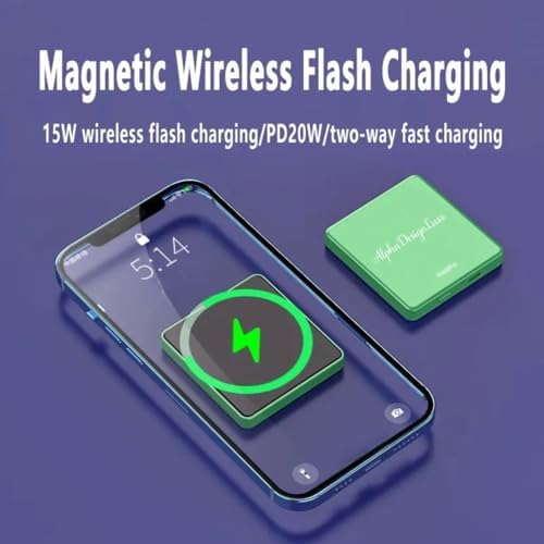 Magnetic 10000 m Ah Fast Charging Power Bank – Wireless Mag-Safe Portable Charger for i Phone, Android, Samsung, Huawei, and Xiaomi – Ultimate Mobile Device Battery Pack with Enhanced Compatibility and Rapid Recharge Technology