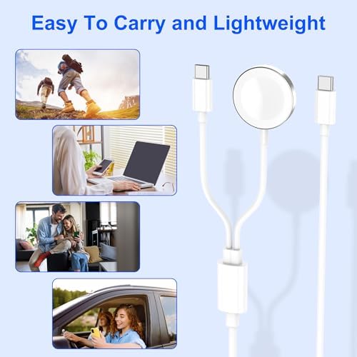 Revolutionize Your Charging Routine with the MFi Certified 2-in-1 USB-C Fast Charger for i Phone 15 & Apple Watch – 6 FT Magnetic Cable with 20 W Wall Block for Ultimate Efficiency and Compatibility Across All Apple Watch Series SE/9/8/7/6/5/4/3/2/1. Enjoy Rapid Charging Power and Extended Reach for Seamless Device Use.