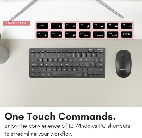 Elevate Your Typing Experience with the Macally Compact Wireless Keyboard – Ergonomic Mini USB Solution for Laptops, PCs, Tablets & Smart TVs – Unmatched Comfort & Enhanced Compatibility for Productive Workdays