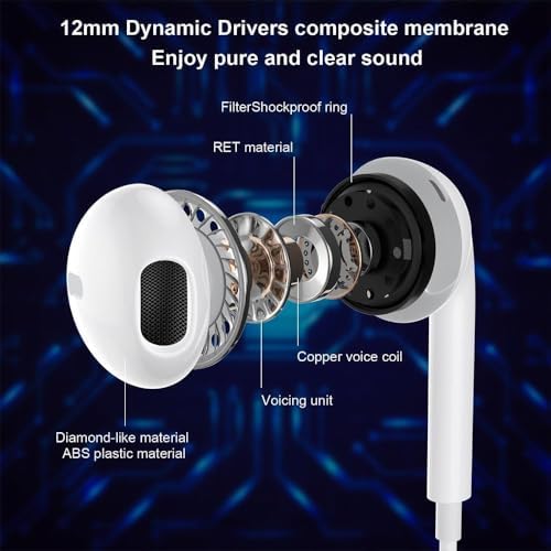 Elevate Your Audio Experience with YOOQLE Wired Headphones – Dual Pack of High-Fidelity Stereo Earbuds Featuring Advanced Noise Isolation, Integrated Microphone, and Effortless Volume Control for Seamless i Phone Connectivity – Ideal for Music Lovers and Active Lifestyles with Compatibility for i Phone 14/13/12/11/XR/XS/X/8/7/SE