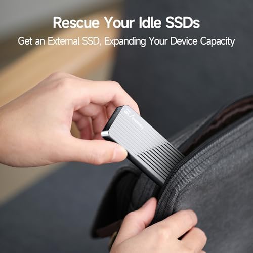 High-Speed SSD Enclosure with Cooling Fan – USB 3.2 Gen 2 Adapter for M.2 NVME/SATA SSDs (Supports M & B+M Keys, Sizes 2230/2242/2280) – Reliable Portable Storage Solution for Gamers and Creators – MD85 Enhanced Durability and Performance