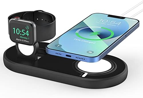 SOKUSIN Stand for Apple Watch and iPhone – 2 in 1 Charging Stand Holder Dock for iPhone iWatch Mag Safe Charger Compatible with All Apple Watch 10 9 8 Series & iPhone 16 15 14 13/AirPods Magnetic Case – Enhanced Compatibility and Speed