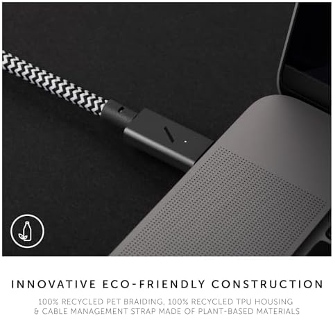 Native Union Type-C Belt Cable Pro – 8 ft Durable USB-C to USB-C Charging Cable with Leather Strap for i Phone 16, Mac Book Pro M2 – 240 W Fast Charge & Data Transfer Solution, Enhanced Resilience for Home & Office Use
