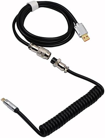Transform Your Gaming Experience with the EPOMAKER Mix 1.8 m Coiled USB C to USB A TPU Keyboard Cable – Detachable Metal Aviator for Ultimate Customization, Sleek White Design for Enhanced Aesthetics, and Superior Performance for Mechanical Gaming Keyboards
