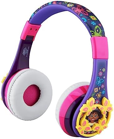 Discover the Enchantment of Disney Encanto Kids Bluetooth Headphones – Safe Volume-Limited Wireless Earphones with Built-in Microphone for Portable Fun and Comfort on the Go! Perfect for Young Dreamers, These Foldable Headphones Offer Hassle-Free Connectivity and Enhanced Listening Safety. Enjoy Quality Sound with Volume Control Tailored for Kids, Ideal for Home, Travel, or Adventures. Versatile AUX Cord Included for Added Compatibility with All Devices. Durable and Easy to Clean, These Stylish Earphones Ensure Your Child’s Favorite Tunes Are Always Within Reach. Let Their Imagination Soar with Every Beat!