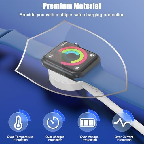 USB-C Magnetic Charger for Apple Watch – Fast Charging Cable Compatible with Ultra, Series 9-1 – 3.3 FT (1.1 M) Black – Enhanced Power Delivery & Secure Connection for All Models