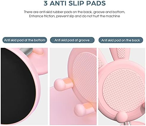 OATSBASF Cute Cell Phone Stand, Adjustable Bunny Phone Stand for Desk, Thick Case Friendly Holder Compatible with iPhone, Kindle, iPad, Switch, All Phones (Pink) – Enhanced Compatibility and Speed