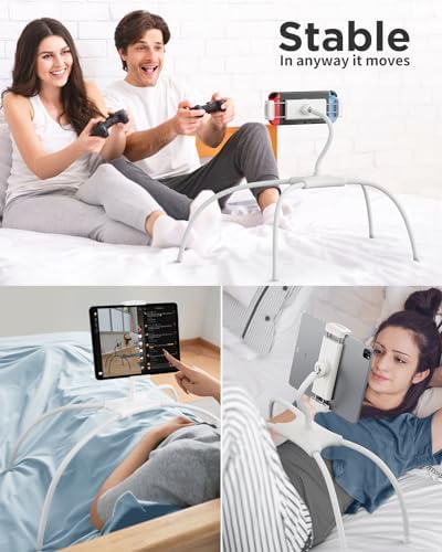 SAIJI Adjustable Tablet Stand Holder – Versatile and Portable Dock for 4.7″-17.3″ Devices, Perfect for Desk, Bed & Gaming – Enhanced Stability, Customizable Viewing Angles, Sleek Black Design for Ultimate Comfort and Productivity