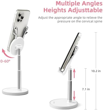 OATSBASF Cute Cell Phone Stand, Adjustable Bunny Phone Stand for Desk, Thick Case Friendly Holder Compatible with iPhone, Kindle, iPad, Switch, All Phones (Pink) – Enhanced Compatibility and Speed