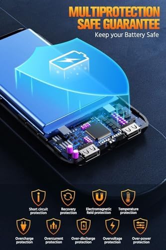 High-Capacity 40,000 m Ah Portable Power Bank with Fast Charging, Built-In Cables & 10 W Wireless Charging – Sleek Orange Design for Ultimate Device Compatibility and On-the-Go Convenience