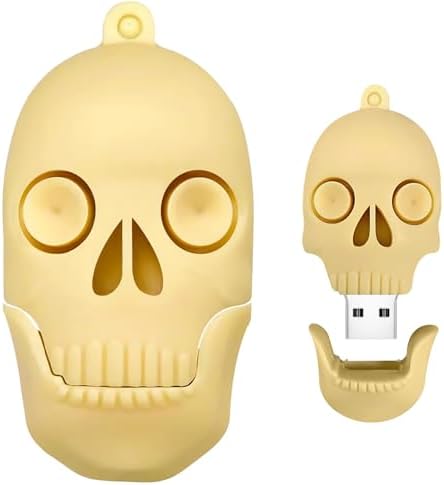Skull Shaped 64 GB USB Flash Drive – Unique Personality Memory Stick for Stylish Data Storage | Borlter Clamp Cool USB 2.0 Thumb Drive Perfect for Gifts & Everyday Use | Durable, Portable & Compatible with All Devices