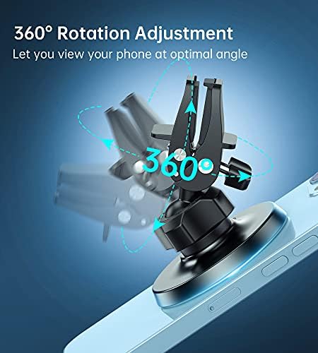 Xoo Fly Magnetic Car Mount Holder – Ultimate Hands-Free Smartphone Solution for i Phone 15, 14, 13, 12 Pro Max & All Devices – Unmatched Stability, 360-Degree Rotation, Easy Installation, and Lightweight Design for Safe Navigation and Driving Convenience