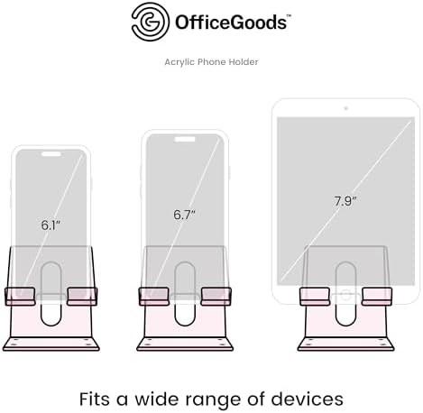 OfficeGoods Acrylic Phone Holder Aesthetic Desk Phone Stand, Compatible with 4-8 inch Screens, Office Decor and Work from Home Essentials – Pink – Enhanced Compatibility and Speed