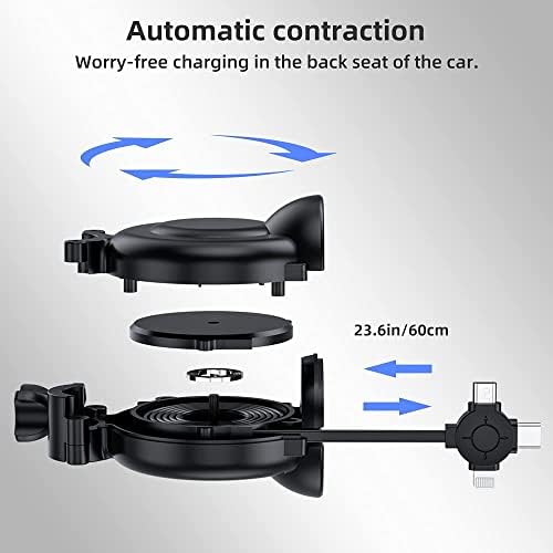 Transform Your Travel Experience with the OHLPRO 3-in-1 Retractable Backseat Charger – Fast Charging Dock for All Smartphones Including i Phone & Samsung | Ultimate Solution for Ride-Share Drivers and Passengers | Organized, Hassle-Free Charging for Uber, Lyft, and Daily Commutes | Enhance Comfort and Connectivity on the Go