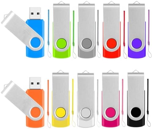 Maximize Your Data Storage with the 10-Pack 8 GB USB Flash Drives – Swivel Design for Easy Access and Enhanced Compatibility, Ideal for Personal and Professional Use, Fast USB 2.0 Transfer Speeds, Perfect for Backups and File Sharing