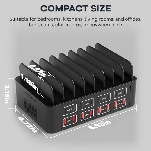 Ultimate 16-Port USB-C Fast Charging Station – RUANSZZ 150 W/35 A Multi-Device Charger for Smartphones, Tablets, and E-Readers – Efficient Power Organizer with Enhanced Compatibility and Safety Features